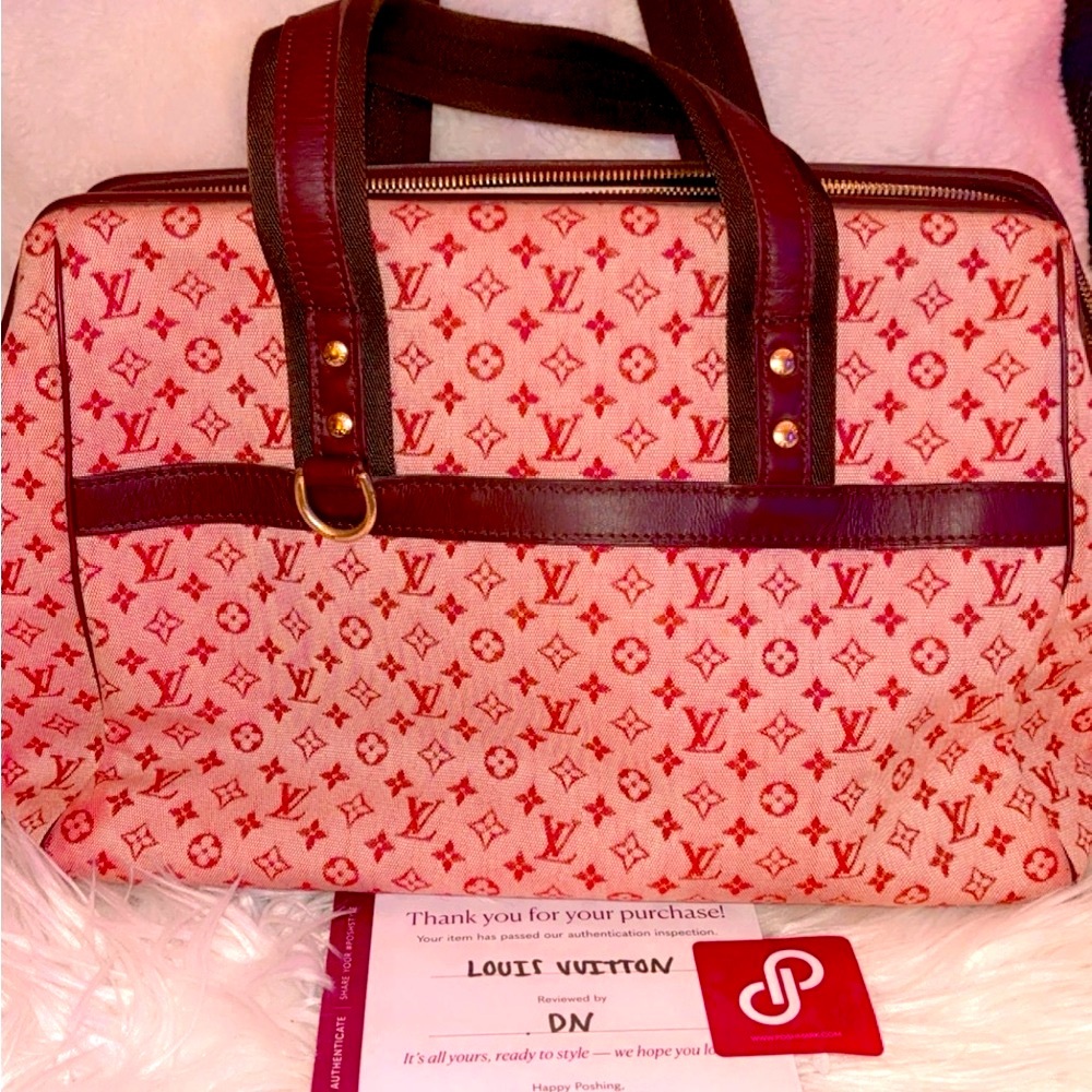 Authenticated by Poshmark, LV Pink Josephine Bag! serial code: SR0091
